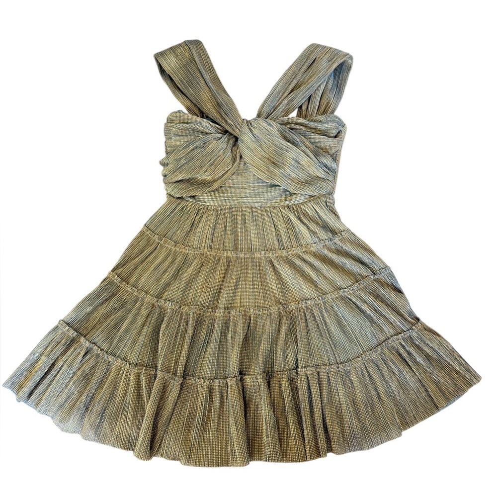 Layered With Love - Elegant Gold  Mini Dress Size S
